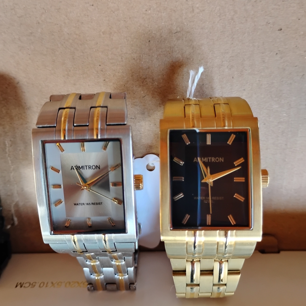 Armitron Dual-Tone Gold and Silver Men's Watch Set
